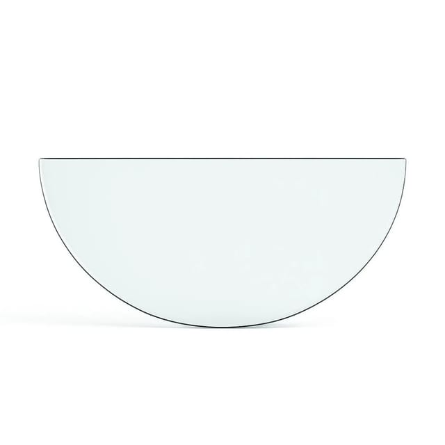 Feuercampus Funkenschutzplatte Glas für Kaminofen Halbkreis 40 x 80 x 0,6 cm