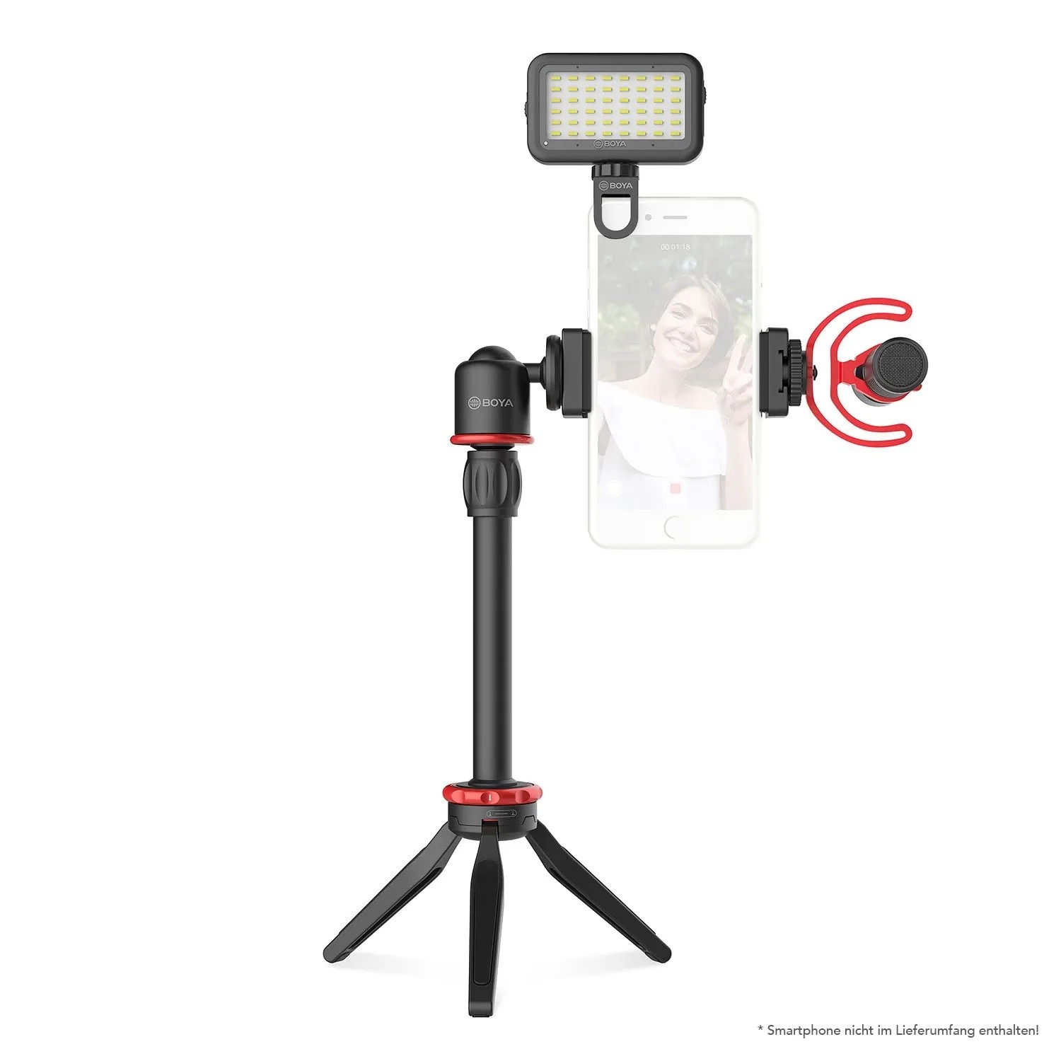 Boya Walimex Pro Vg350 Smartphone Video Kit 100X26X26Mm Mikro Stativ Leuchte