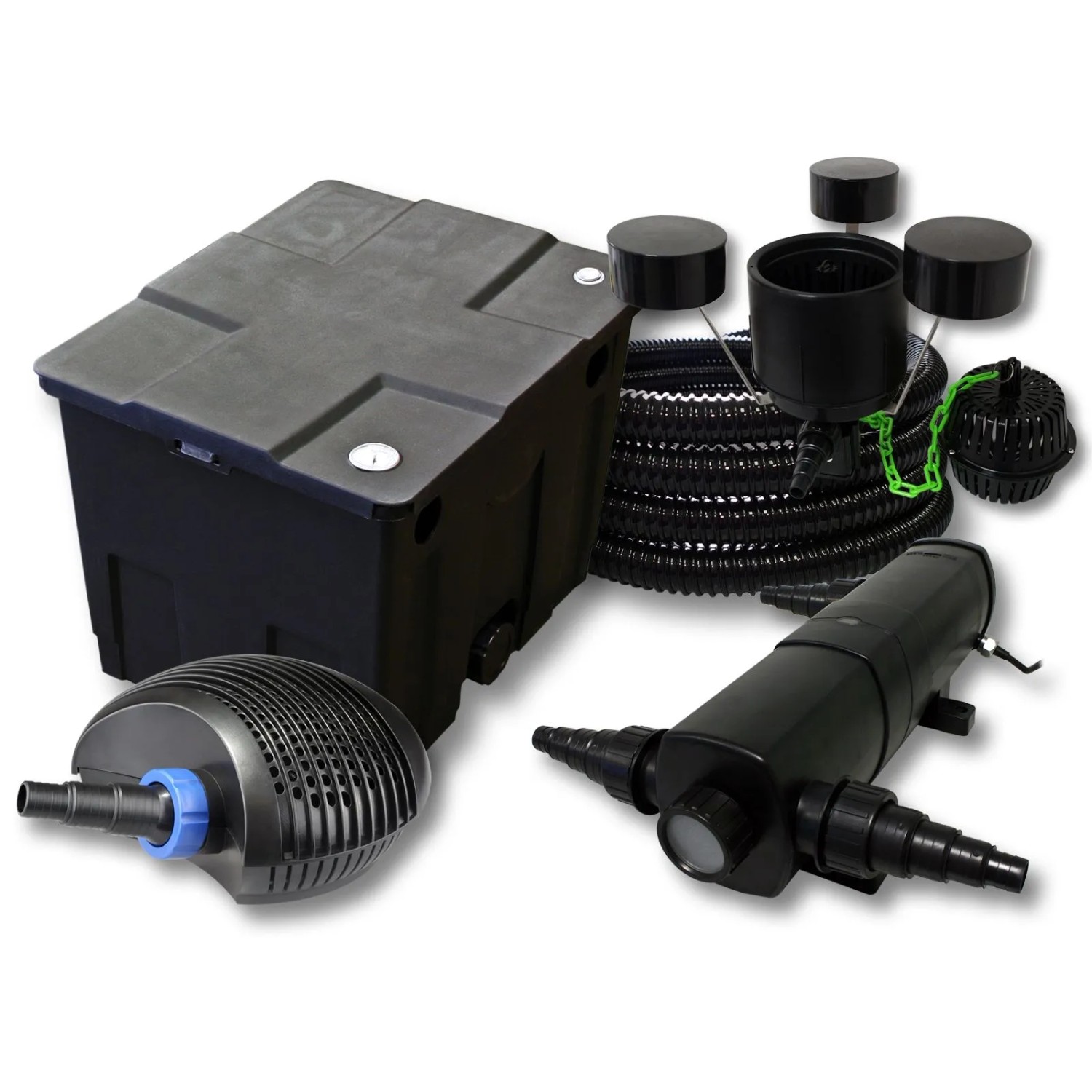 Sunsun Filter Set 12000L Teich36W Teichklärer 40W Pumpe 25M Schlauch Skimmer Csp-250