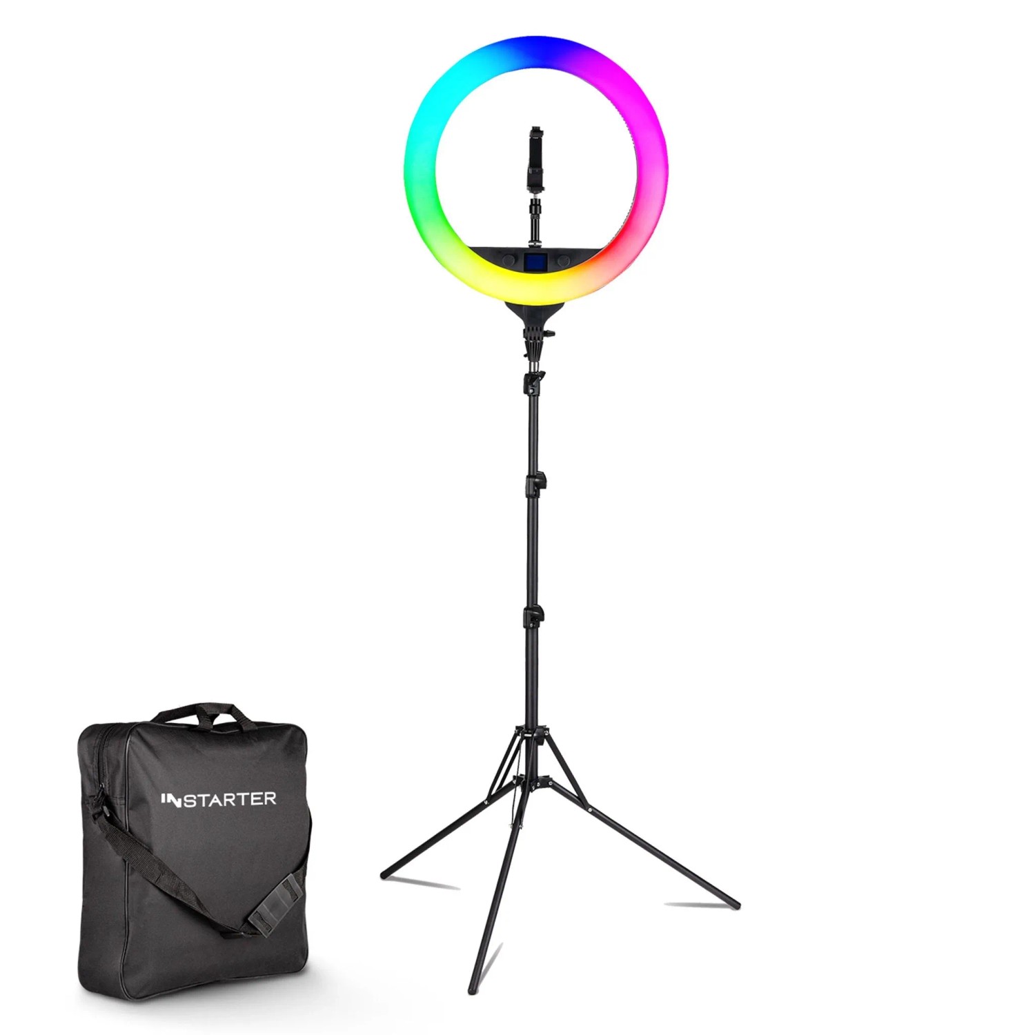 Instarter Led Ringlicht Stativ Ringleuchte Schwenkbar Videoleuchte 60W Rgb