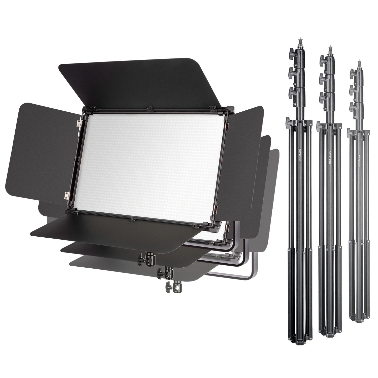 Walimex Pro 3X Led Niova 150-F Pro Flächenleuchte 3X Stativ Studioleuchte Licht