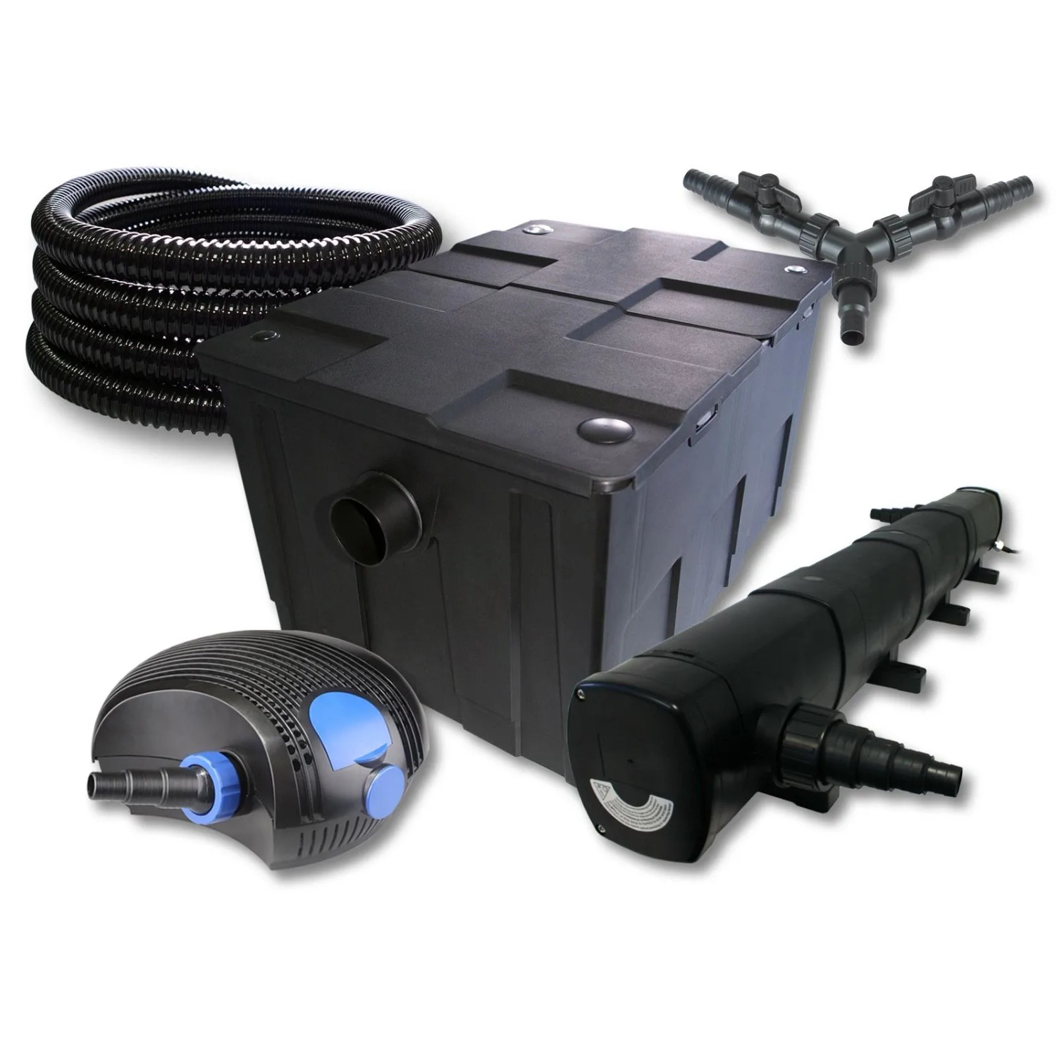 Sunsun Teichfilter Set 60000L Mit 72W Teichklärer100W Eco Pumpe 25M Schlauch