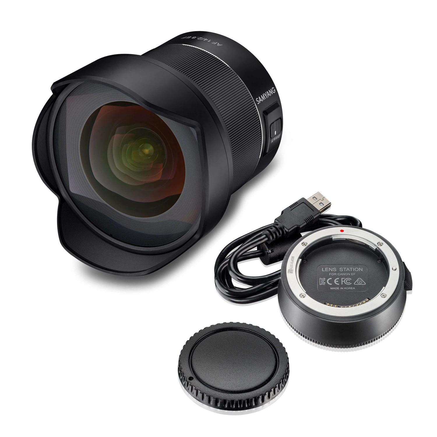 Samyang Set Objektiv Af 14Mm F2,8 Ef Canon 116,6° Spiegel Aps-C Lens Station