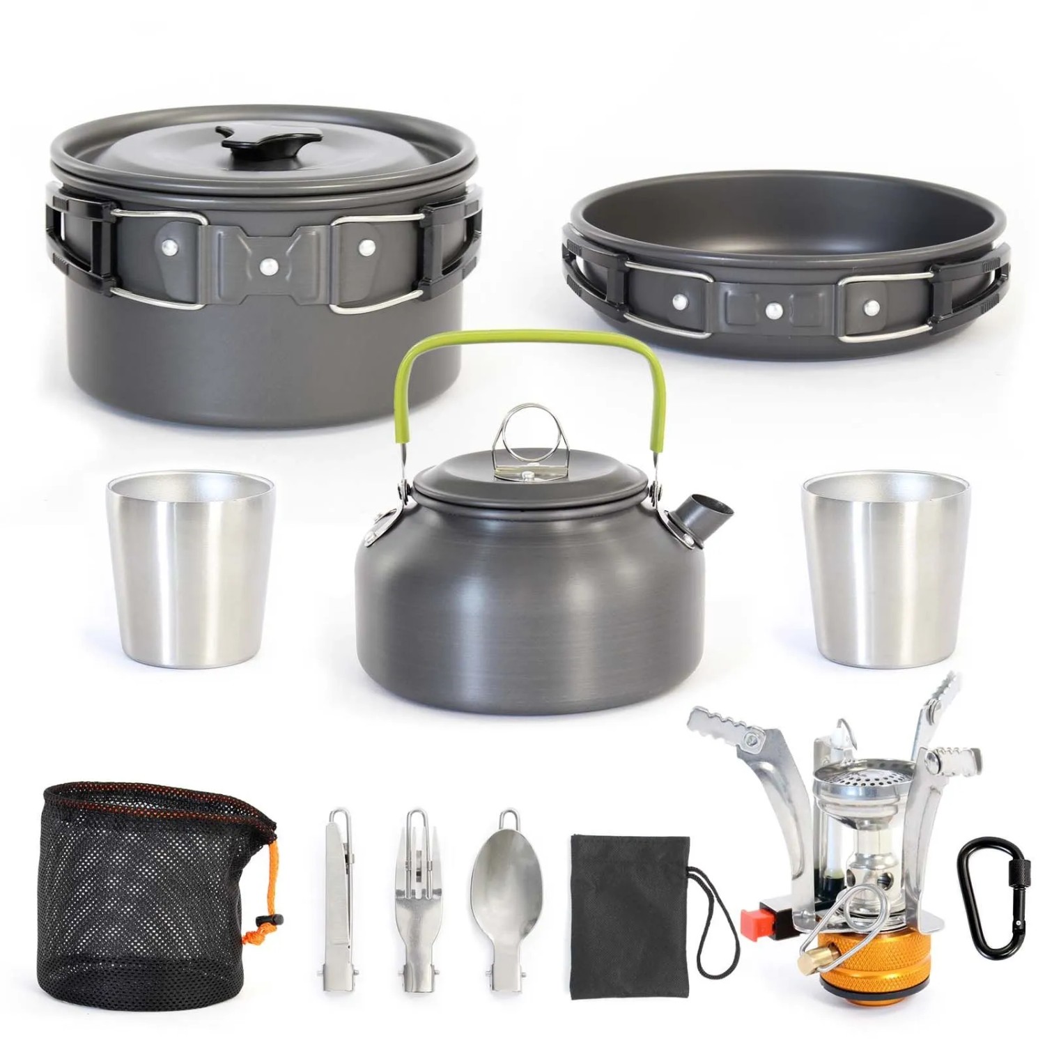 Toboli Camping Geschirr Set 12 Tlg.kochgeschirr Outdoor Geschirr Besteck