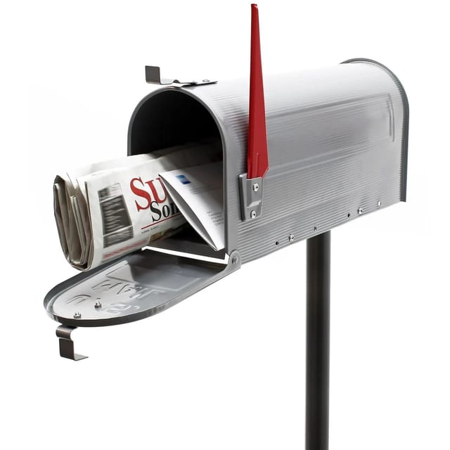 Wiltec Set Us Mailbox Grau 180X220X480Mm Amerikanischer Briefkasten Ständer