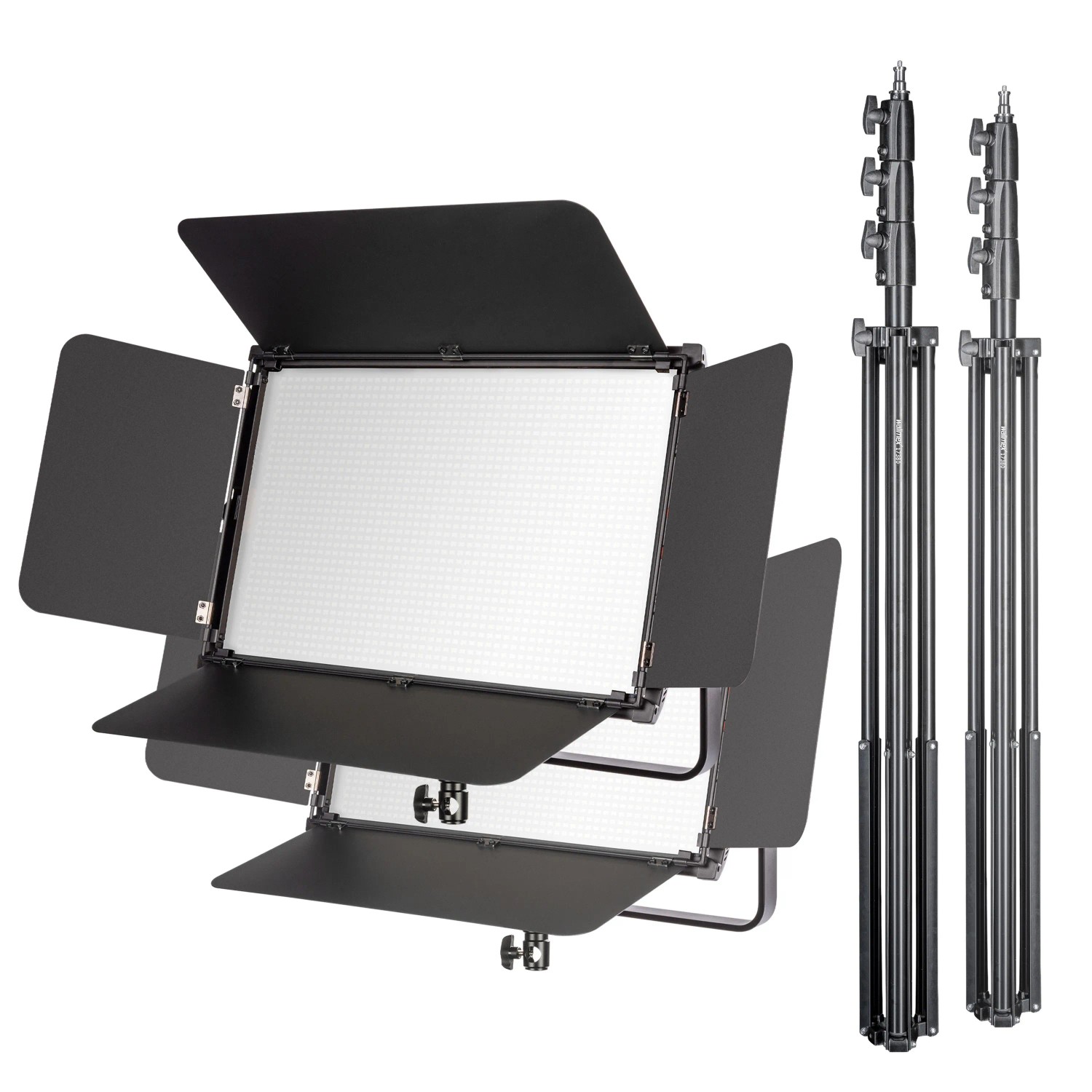 Walimex Pro 2X Led Niova 150-F Pro Flächenleuchte 2X Stativ Studioleuchte Licht