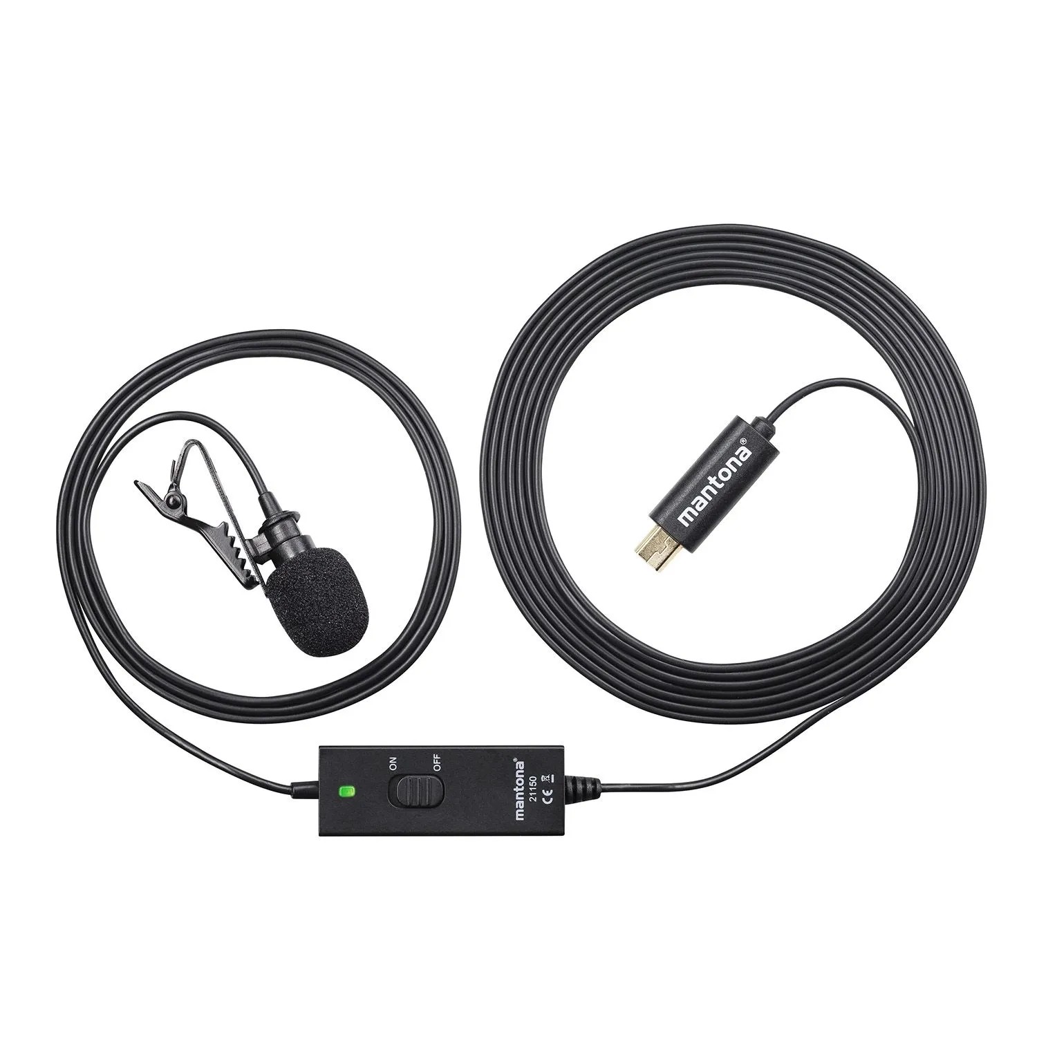 Mantona Lavalier Kondensator Mikrofon 35Hz-20Khz 2,8Mkabel Mini Usb Gopro 3 3+ 4