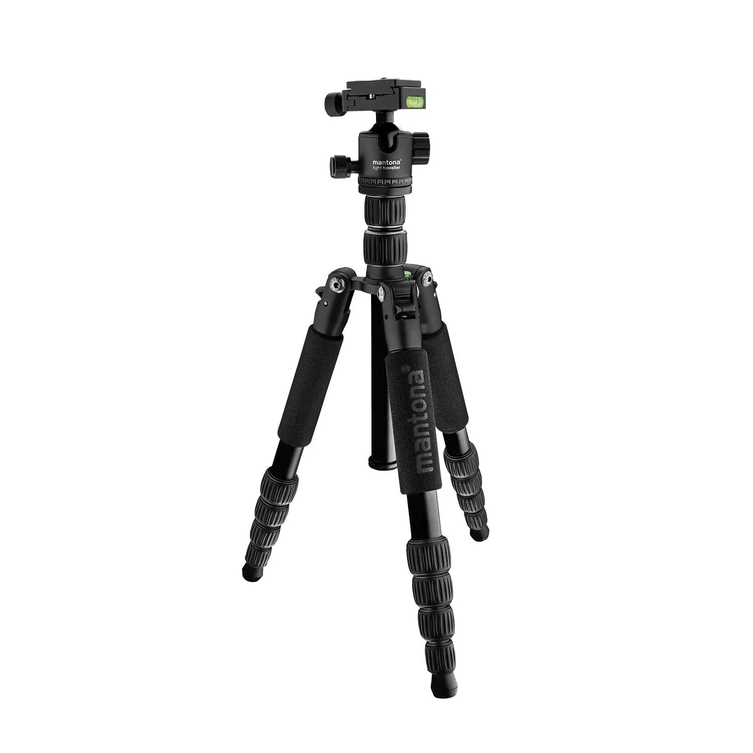 Mantona Light Traveller Reisestativ Schwarz Bis 5Kg Kamerastativ Alu Kugelkopf