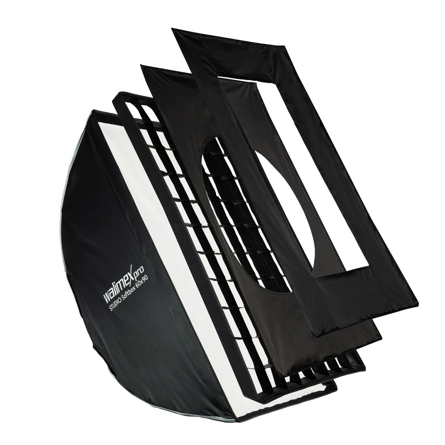 Walimex Pro Studio Softbox 60X90Cm 360° Schirmfunktion Grid Bowens Adapter