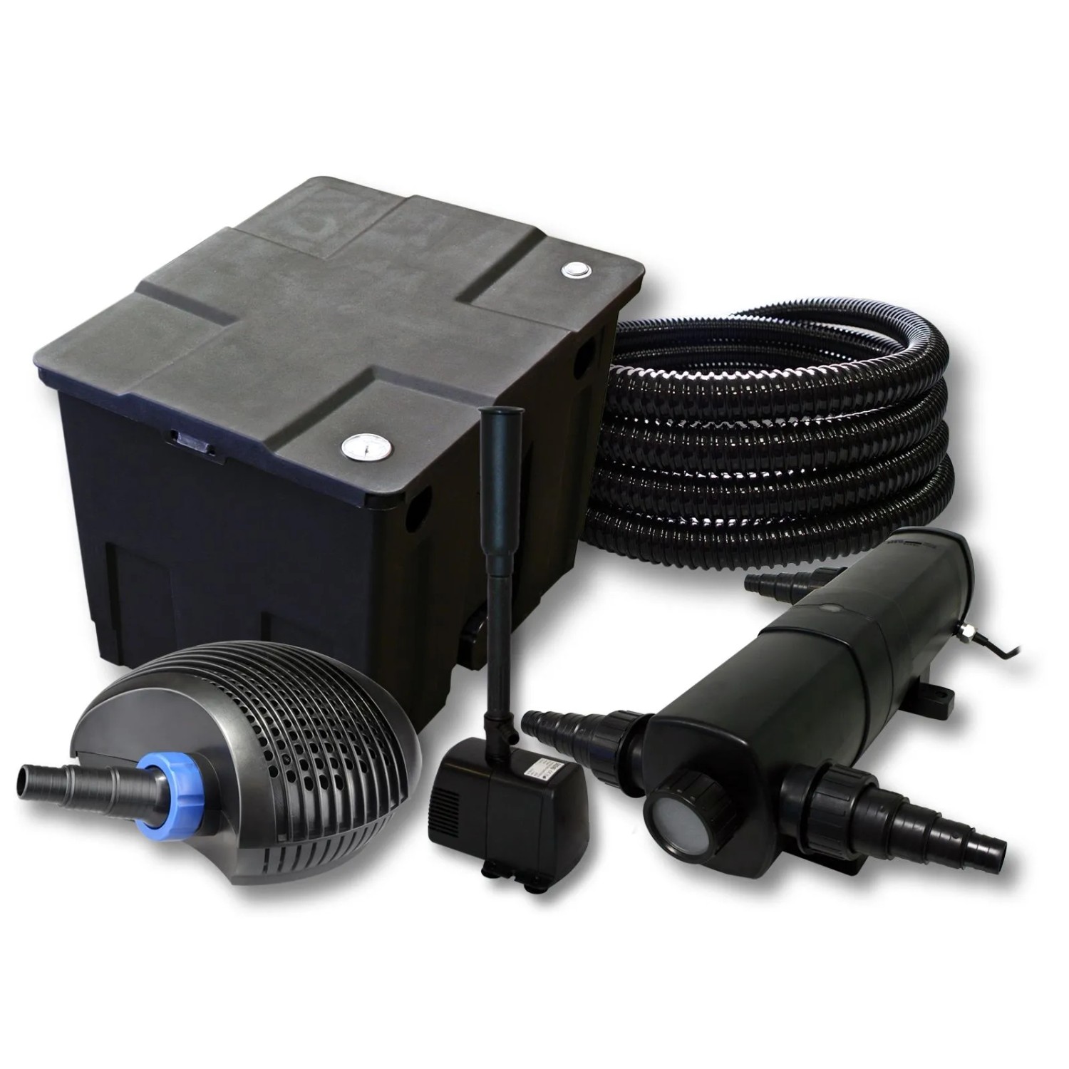 Sunsun Filter Set 12000L Teich36W Teichklärer 40W Pumpe 25M Schlauch Springbrunnen