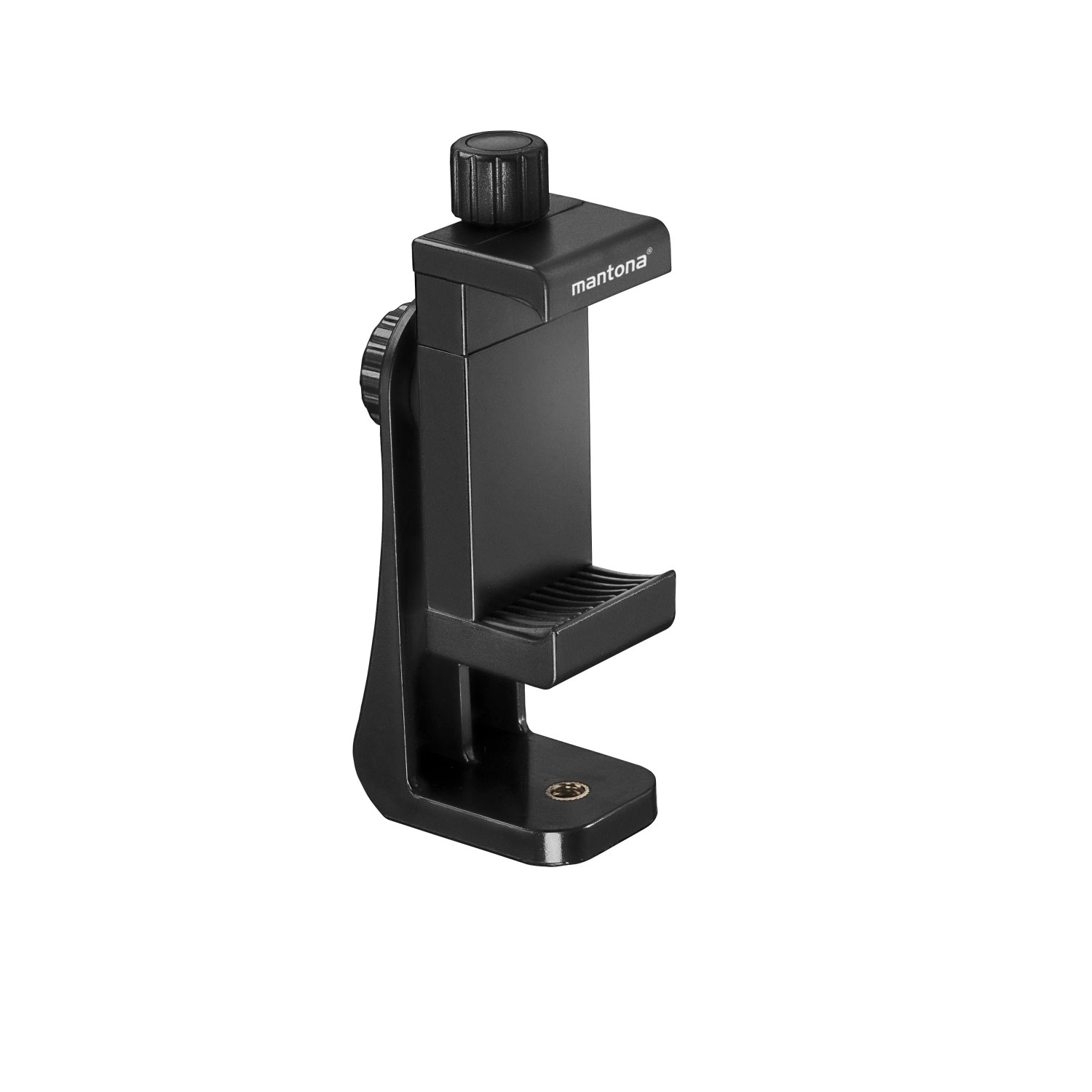 Mantona Smartphone Halterung Rotate Clip 100 Handy Halter Stativaufsatz Stativ