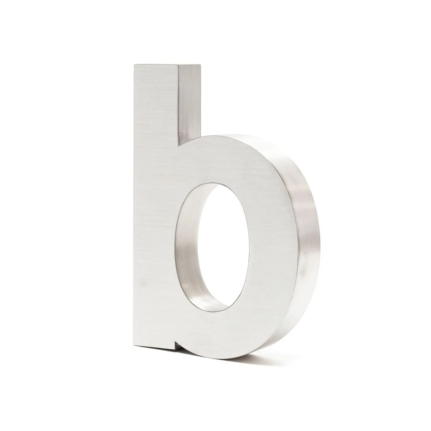 Wiltec Hausnummer B Silberfarben Edelstahl Hausnummer Modern 3D-Design Rostfrei