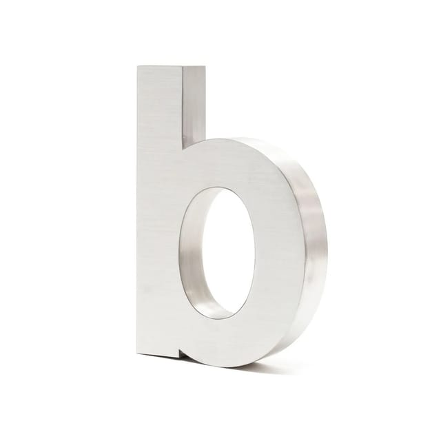 Wiltec Hausnummer B Silberfarben Edelstahl Hausnummer Modern 3D-Design Rostfrei