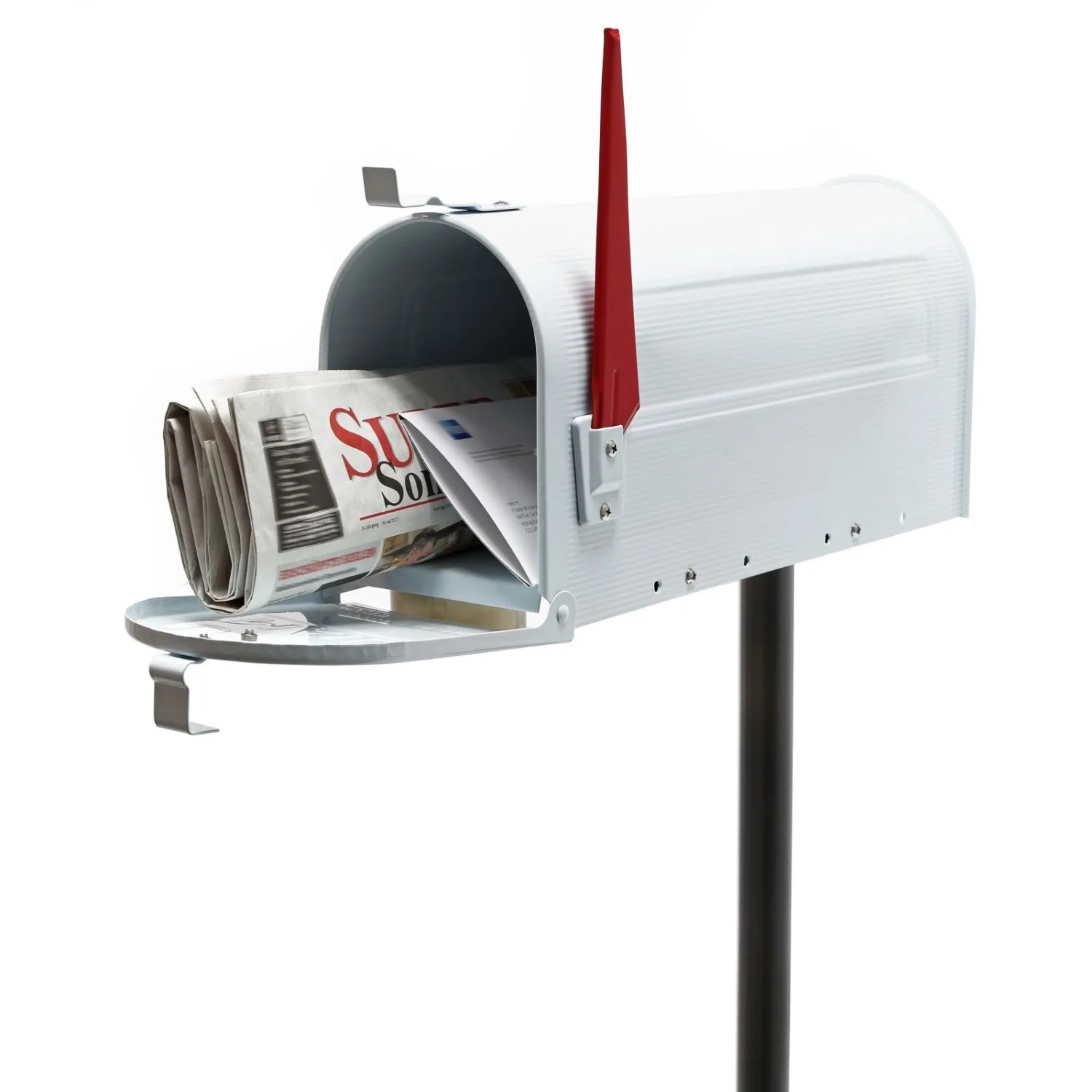 Wiltec Set Us Mailbox Weiß 180X220X480Mm Amerikanischer Briefkasten Ständer