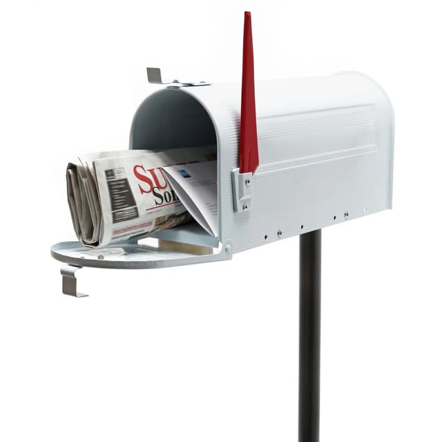 Wiltec Set Us Mailbox Weiß 180X220X480Mm Amerikanischer Briefkasten Ständer