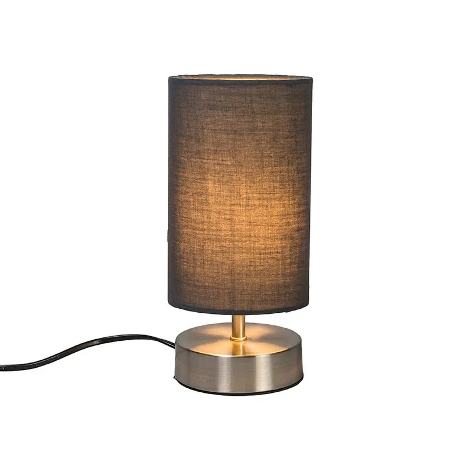 QAZQA Moderne Tischlampe Grau mit Stahl Milo 2