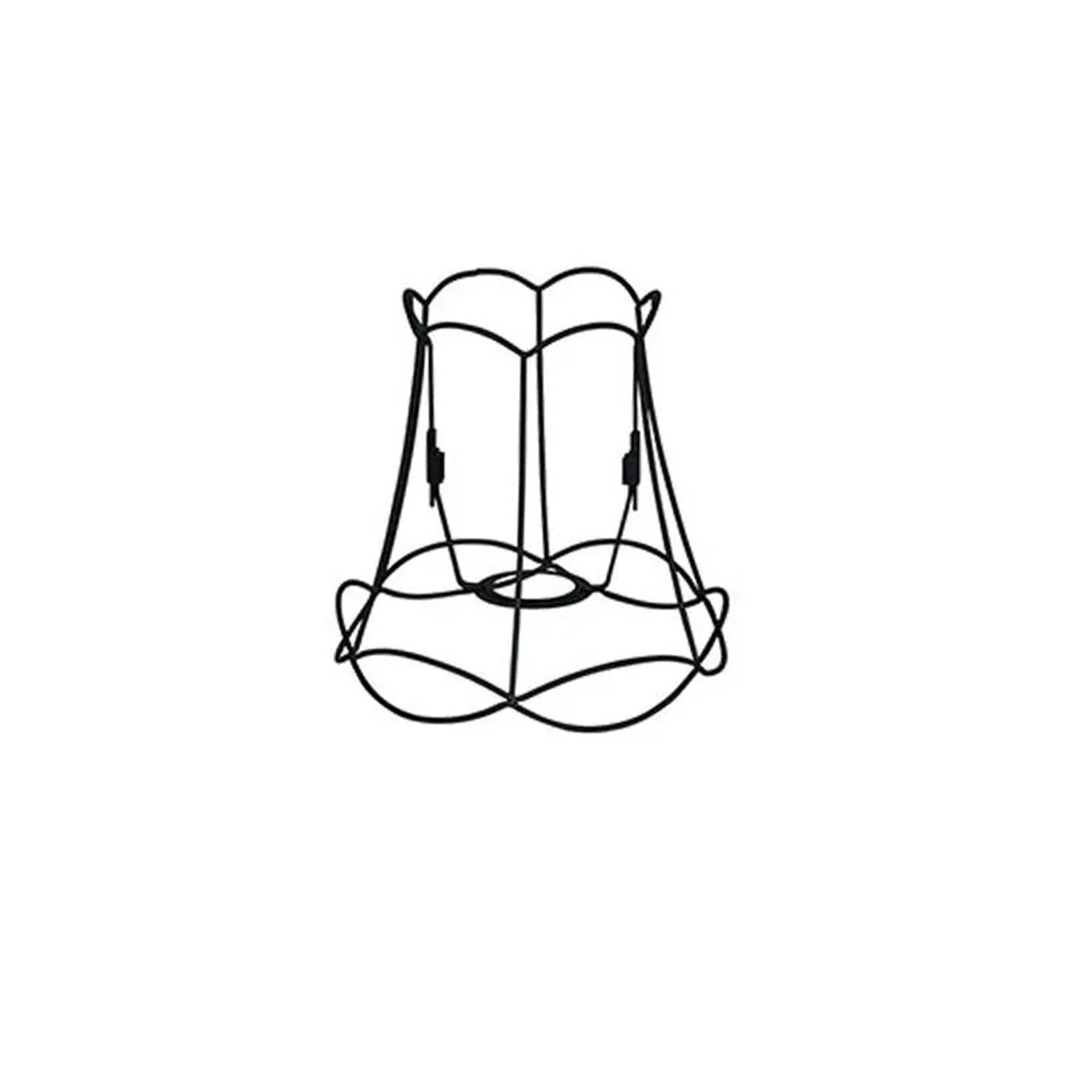 QAZQA Lampenschirm aus Metall Schwarz 20 19 Granny Frame