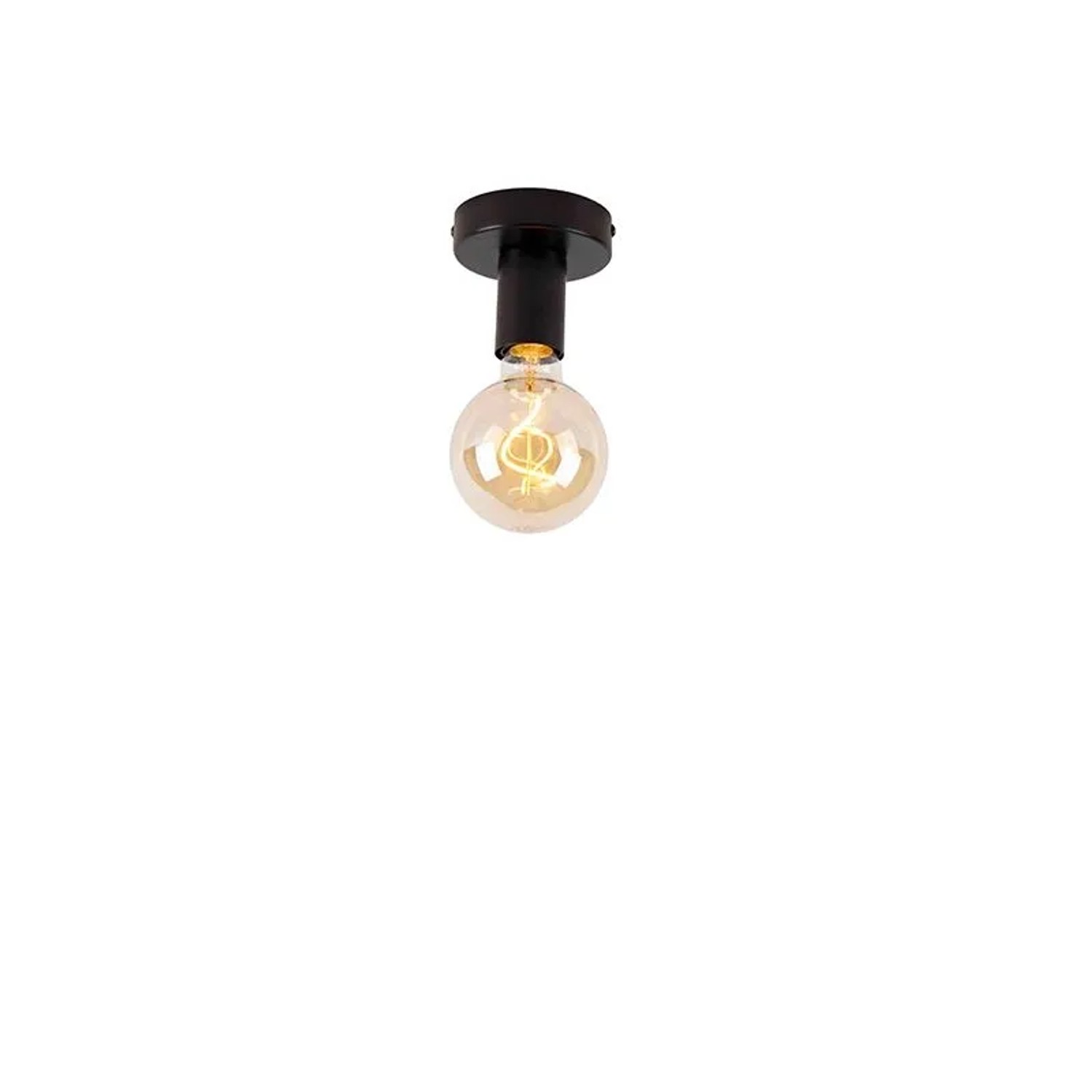 QAZQA Moderne Deckenleuchte Schwarz 9 cm Facil