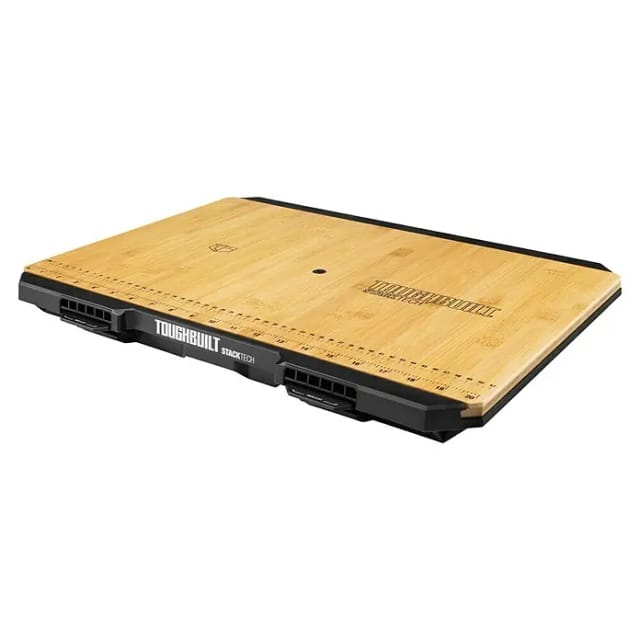 Toughbuilt StackTech TB-B1-A-10 Bambus Arbeitsplatte mit Maßanzeige 42,5 x 41 x 5 cm