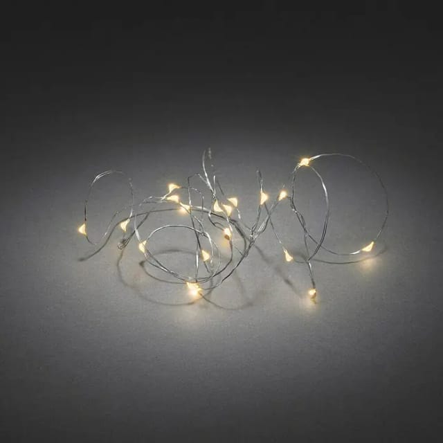 Konstsmide - 1461-890 Micro led Lichterkette, 6h Timer, Bernstein/Silber