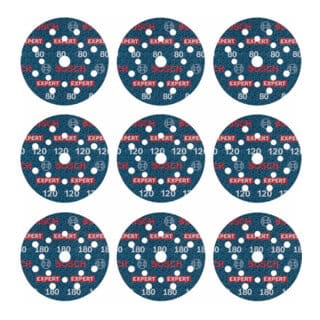 Bosch - expert O780 Folienschleifscheiben-Set 125 mm G80 G120 G180 9tlg. - 2608902407