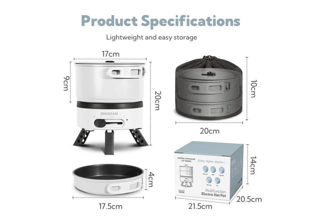 ENFRIFAM Elektrische Multipfanne Elektrische Hot Pot, Multikocher, Elektrische Pfannen, Campingkocher, 700,00 W, Fondue Set, Ideal für Büro Wohnheime Hotels Reisen Wohnwagen