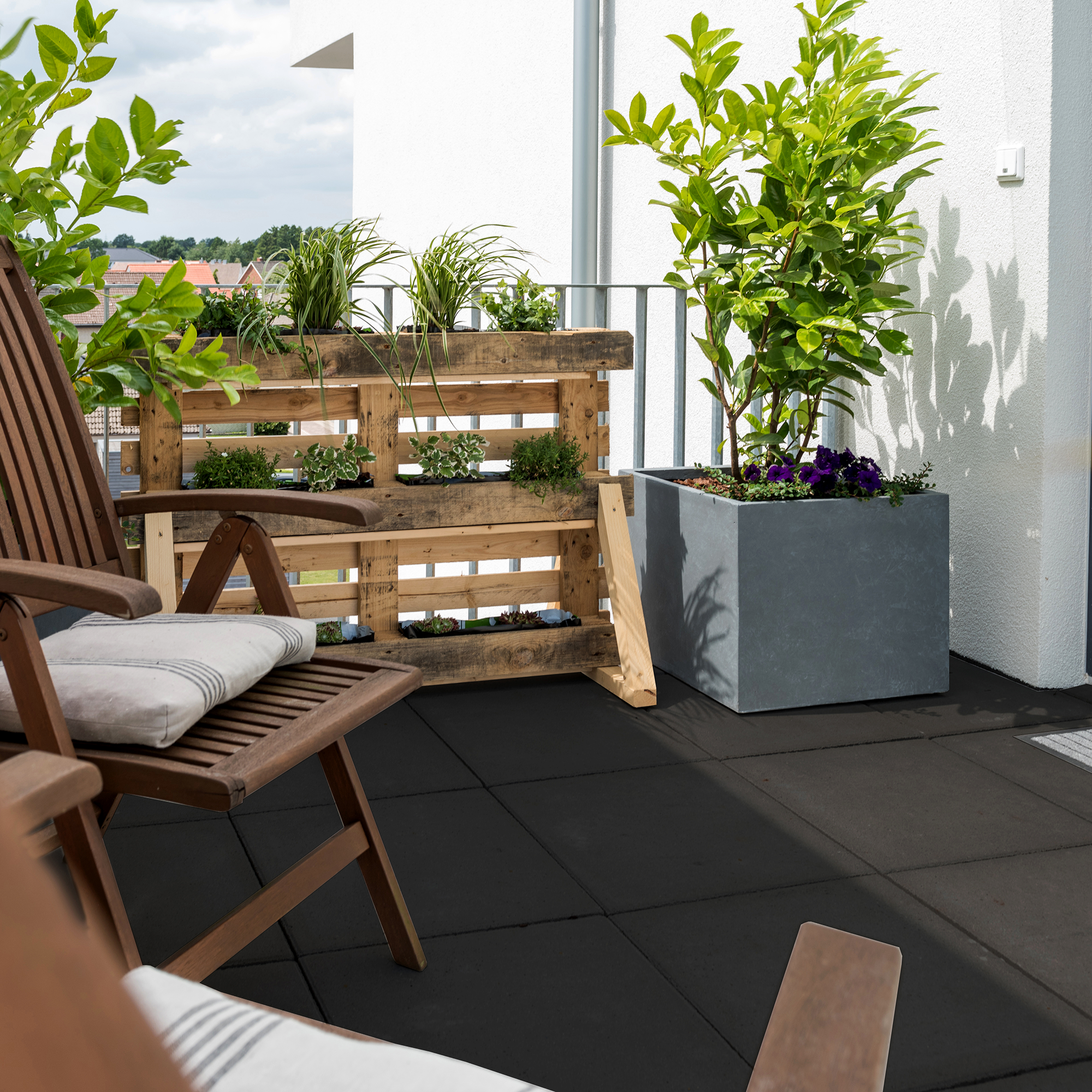 Diephaus Terrassenplatte 'T-Court Solid' anthrazit 60 x 60 x 4 cm Bild 3
