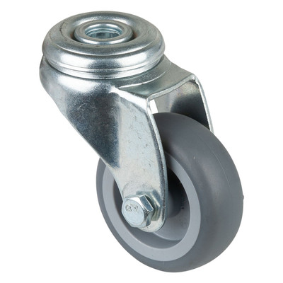 Lenkrolle 50mm Stahlbl verz Gummirad - Bs Rollen