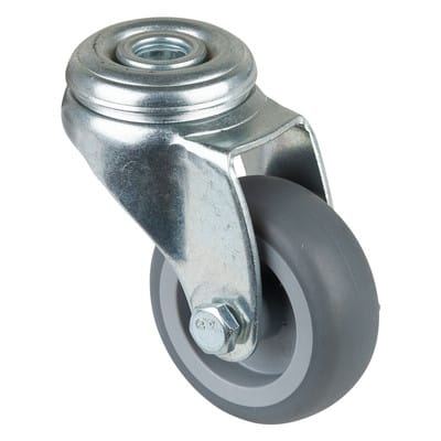 Lenkrolle 50mm Stahlbl verz Gummirad - Bs Rollen