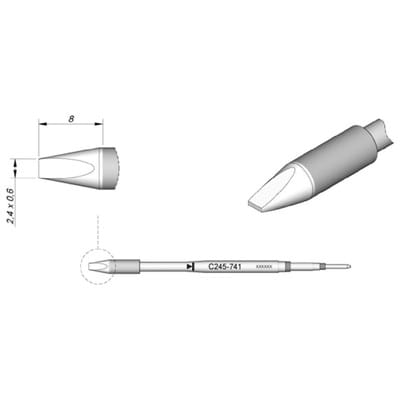 JBC - Tools Lötspitze Meißelform Spitzen-Größe 2.4 mm Inhalt 1 St.