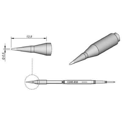 JBC - Tools Lötspitze Spitzform Spitzen-Größe 0.5 mm Inhalt 1 St.