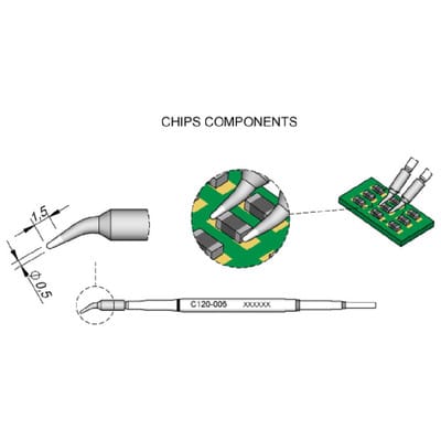 JBC - Tools C120006 Entlötspitze gebogen Spitzen-Größe 0.5 mm Inhalt 1 St.