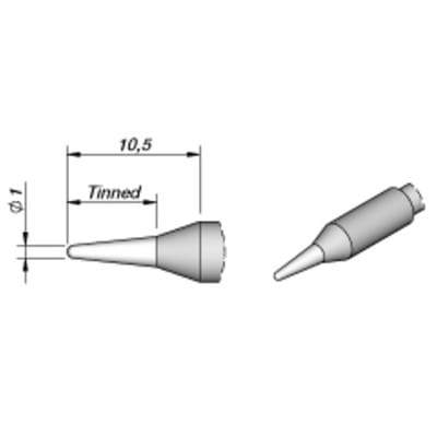 JBC - Tools C245041 Lötspitze Rundform, gerade Spitzen-Größe 1.0 mm Inhalt 1 St.