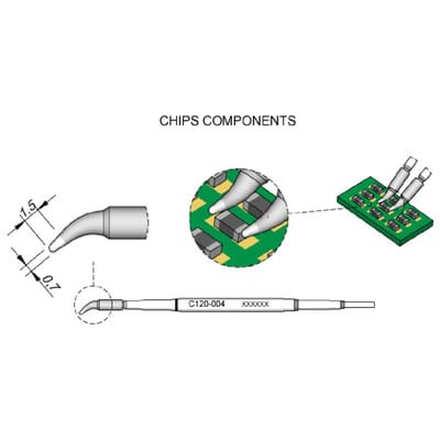 JBC - Tools C120004 Entlötspitze gebogen Spitzen-Größe 0.7 mm Inhalt 1 St.
