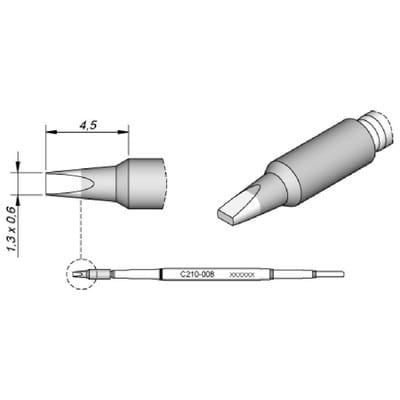 JBC - Tools Lötspitze Meißelform Spitzen-Größe 1.3 mm Inhalt 1 St.