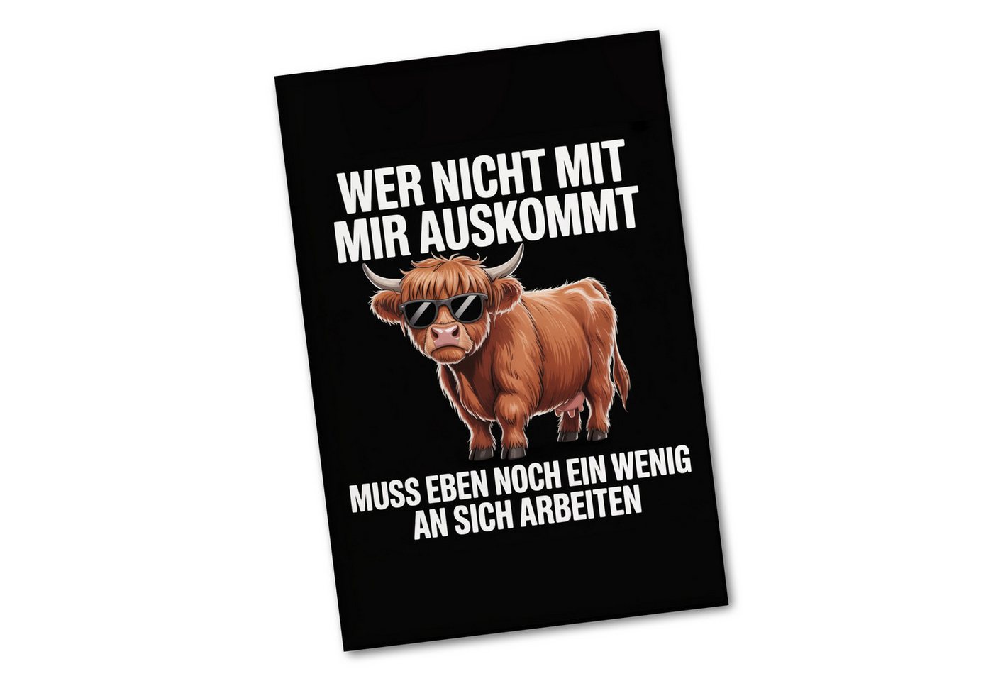 speecheese Magnet Hochlandrind Souvenir Souvenir Magnet - du musst an dir arbeiten