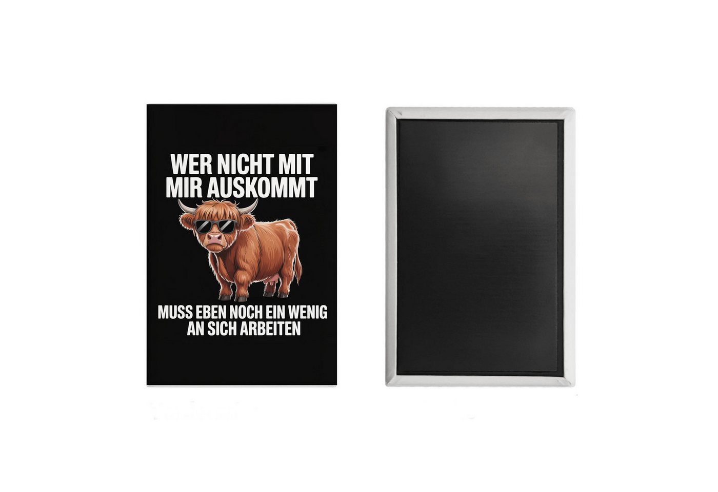 speecheese Magnet Hochlandrind Souvenir Souvenir Magnet - du musst an dir arbeiten Bild 2