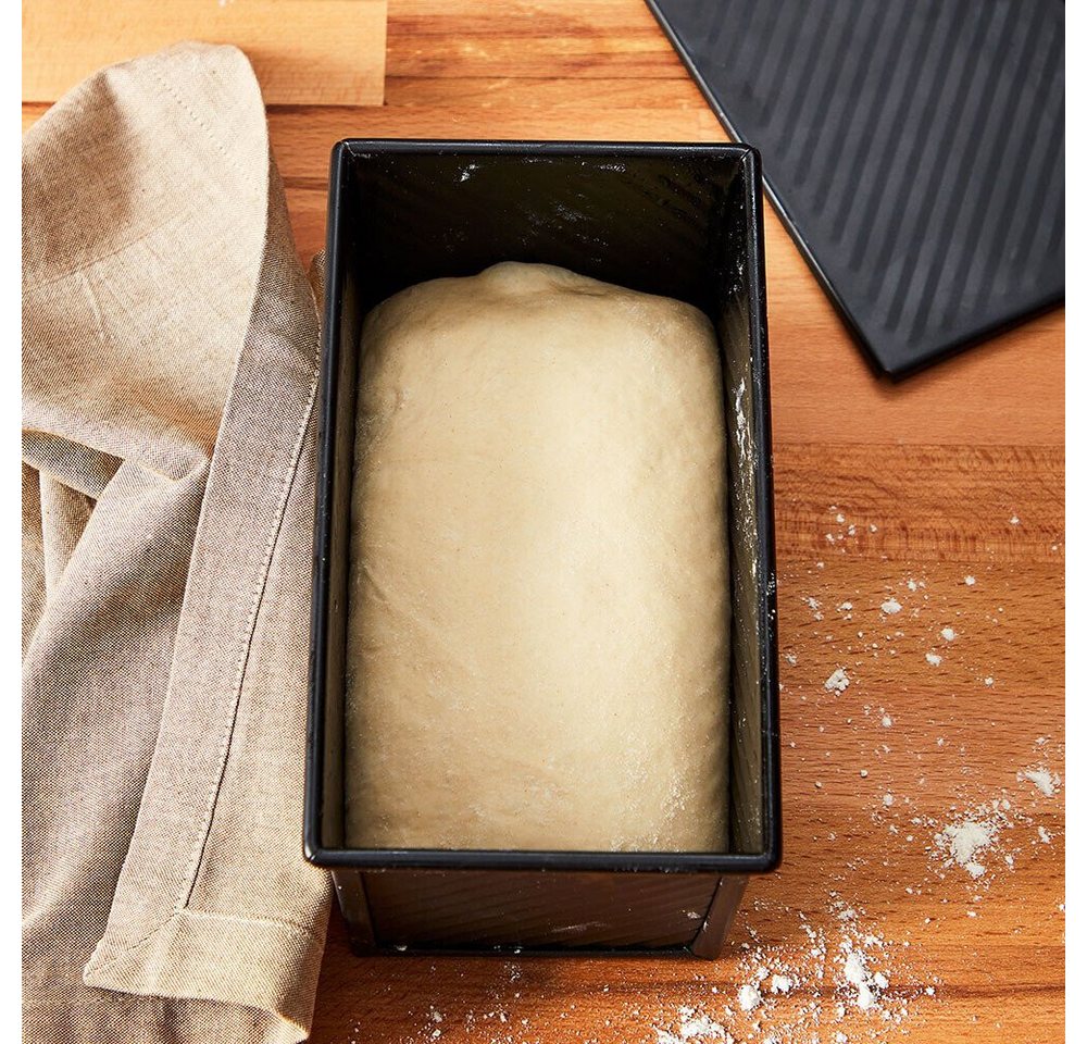 RBV Birkmann Brotbackform Toastbrot Backform 21cm mit Deckel schwarz Bread Buddies, (1-tlg), Toastbrot Backform