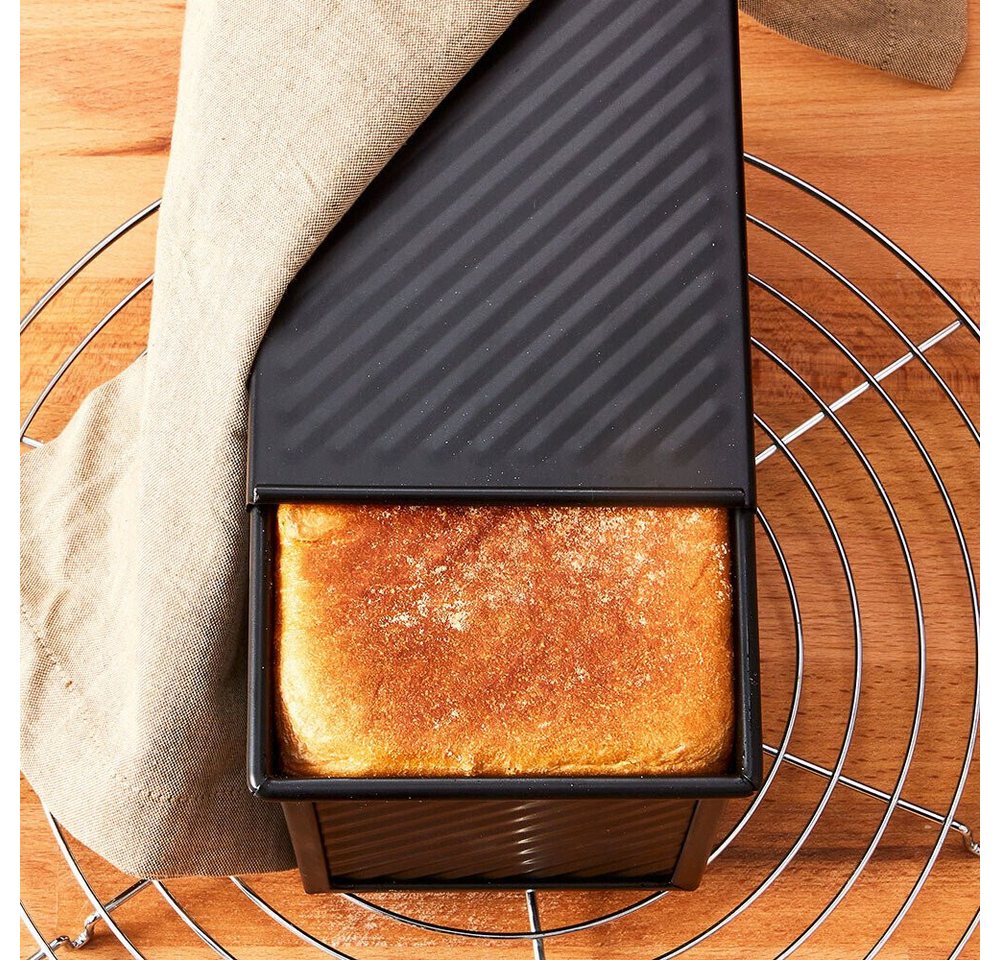 RBV Birkmann Brotbackform Toastbrot Backform 21cm mit Deckel schwarz Bread Buddies, (1-tlg), Toastbrot Backform Bild 4