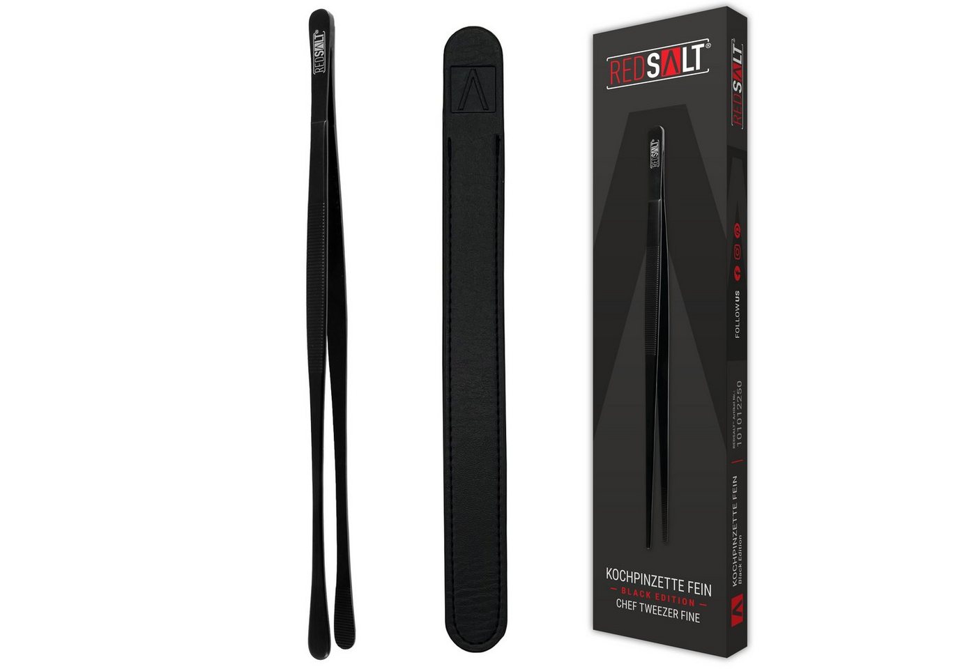 REDSALT® Kochpinzette Breit Black Edition PVD-Plasmabeschichtung, INOX 18/10 Edelstahl Goldstandard 1.4301 Bild 2
