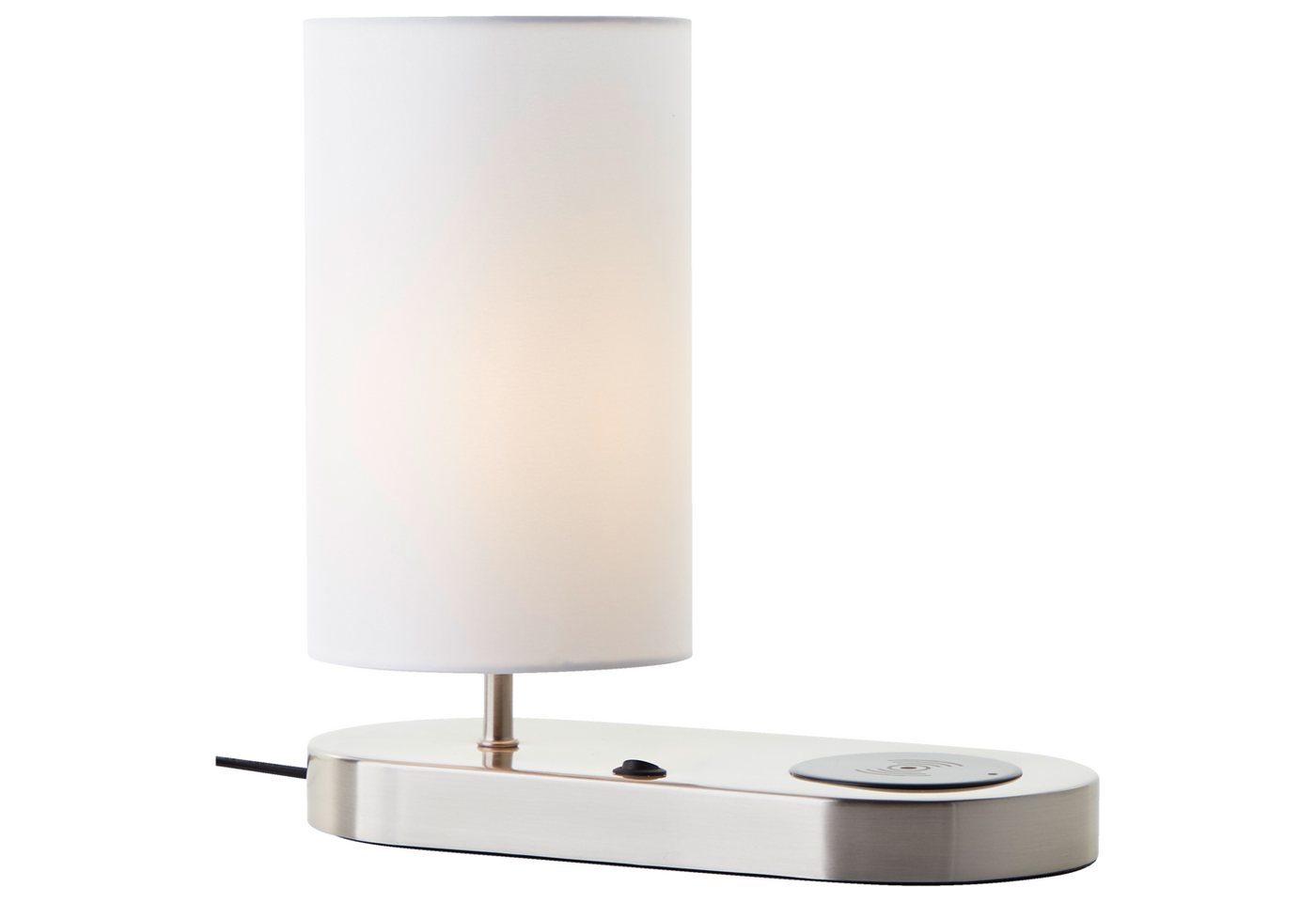 Lightbox Tischleuchte, ohne Leuchtmittel, Tischlampe, Wireless Charging, 26 cm, Ø 12 cm, E14, Schalter, weiß Bild 2