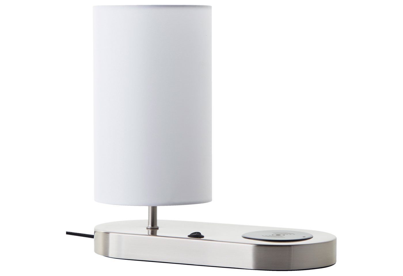 Lightbox Tischleuchte, ohne Leuchtmittel, Tischlampe, Wireless Charging, 26 cm, Ø 12 cm, E14, Schalter, weiß Bild 3