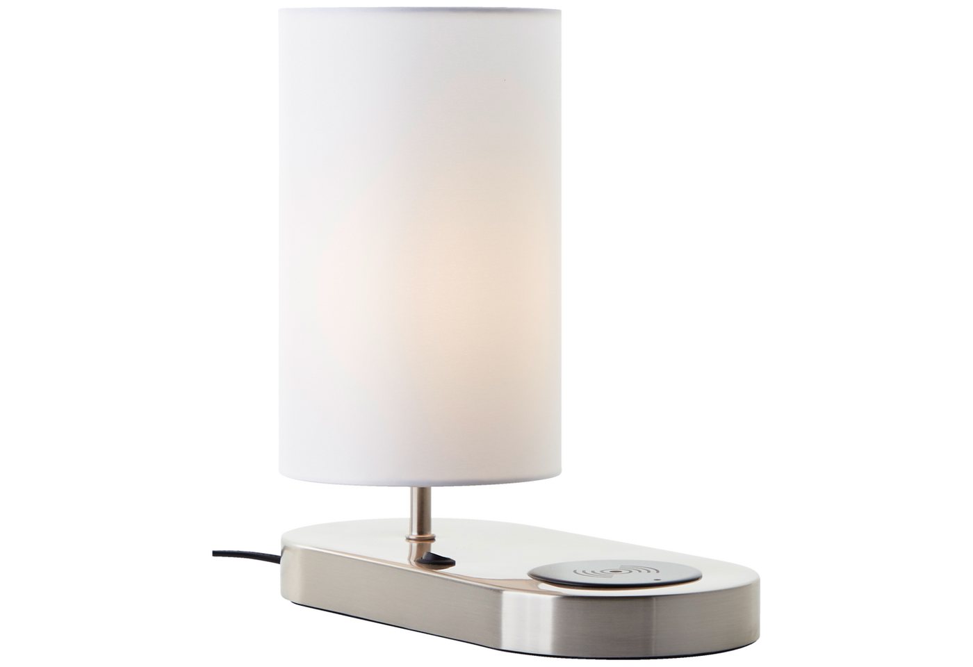 Lightbox Tischleuchte, ohne Leuchtmittel, Tischlampe, Wireless Charging, 26 cm, Ø 12 cm, E14, Schalter, weiß Bild 4