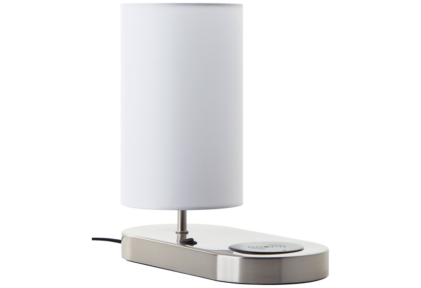Lightbox Tischleuchte, ohne Leuchtmittel, Tischlampe, Wireless Charging, 26 cm, Ø 12 cm, E14, Schalter, weiß Bild 5