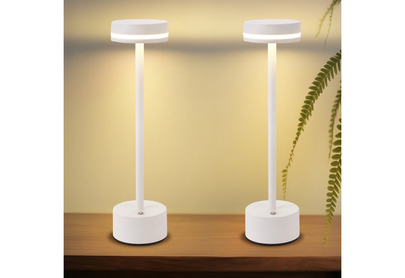 ZMH Tischleuchte kabellose Akku-Lampe und Nachttischlampe mit LED, 3 Lichtfarben, Touch-Steuerung, LED fest integriert, Warmweiß-Neutralweiß-Kaltweiß, mehreren Helligkeitsstufen und USB-C-Ladeanschluss Bild 3