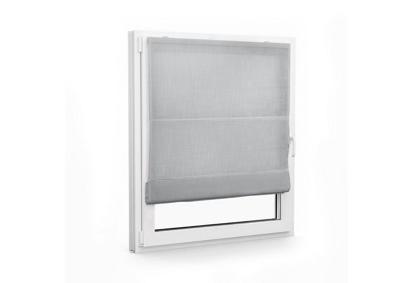 Victoria M. Raffrollo Klemmfix Ivora Premium Raffrollo 40x130cm Grau Blickdicht, mit Klemmträger, ohne Bohren, freihängend, Ohne Bohren Bild 2