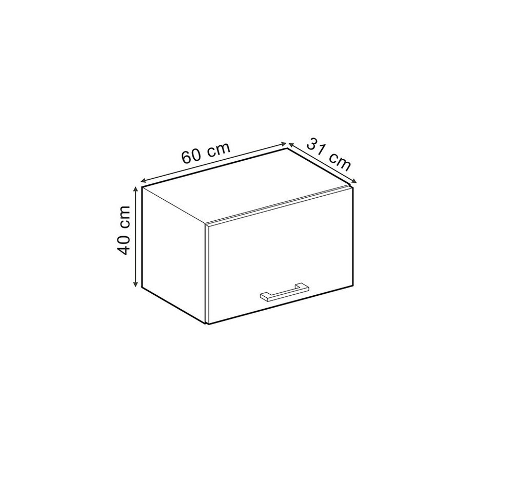 Vicco Hängeschrank R-Line, Anthrazit Landhaus/Goldkraft Eiche, 60 cm Flach (1-St) Bild 4