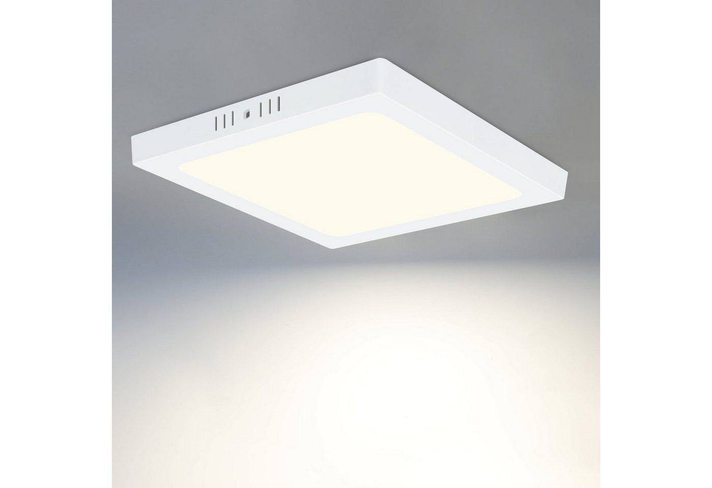 ZMH LED Deckenleuchte 18W LED quadratisch 4000K für Wohnzimmer, Flur und Büro, ‎Flimmerfrei, Energiesparend, Augenschutz, LED fest integriert, Neutralweißes, neutralweiß,Einfache Montage,23×23×3,2cm Bild 2