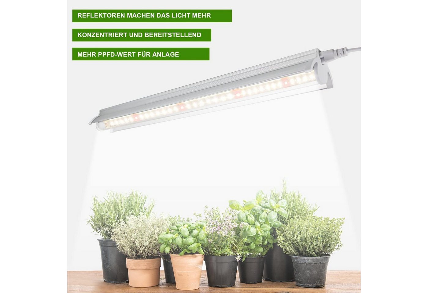 Laybasic Pflanzenlampe Volles Spektrum LED Pflanzenlampe T5 5000K Grow Lampe Zimmerpflanzen, 1 To 4 Bild 4