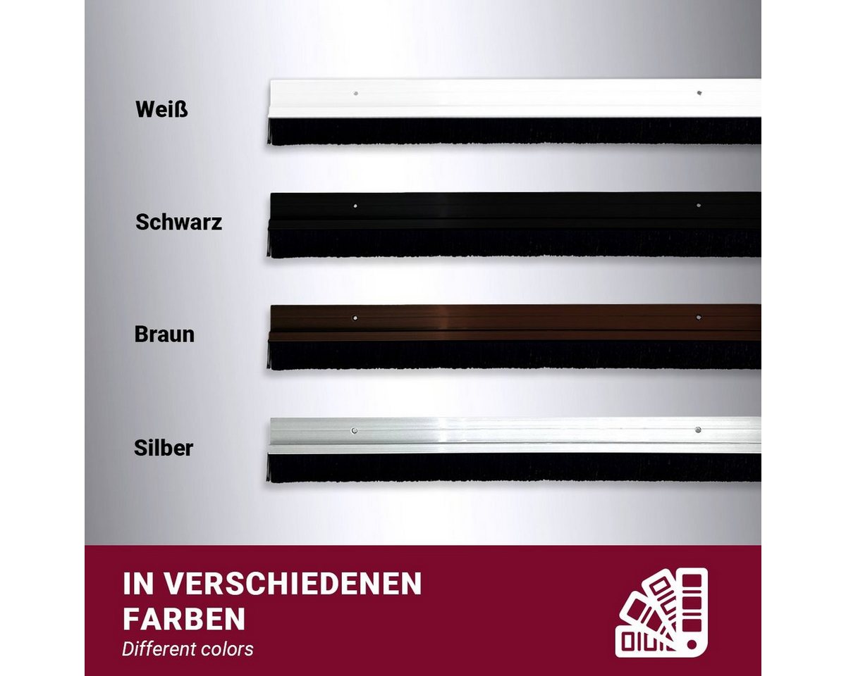 HOOZ Türbodendichtung Türdichtung Aluminium 100 cm (kürzbar) weiß, L: 100 cm, (1-St), Aluminium Bild 3